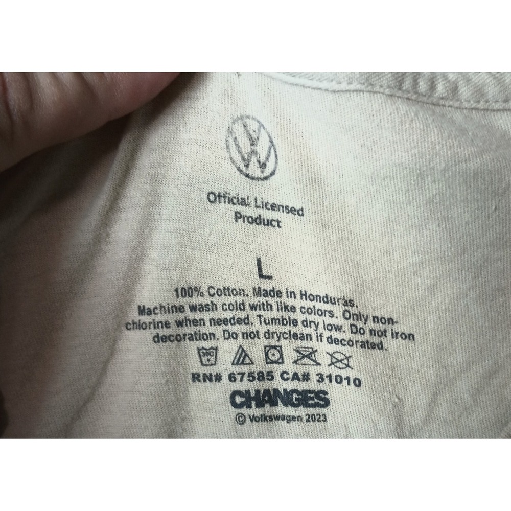 Volkswagen‎ Rabbit Extreme Racing Graphic Car T-Shirt Beige Large Checked Flag Q - Picture 3 of 8